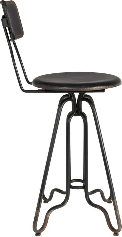 Čierna kovová vysoká stolička Dutchbone Ovid, výška 88 cm