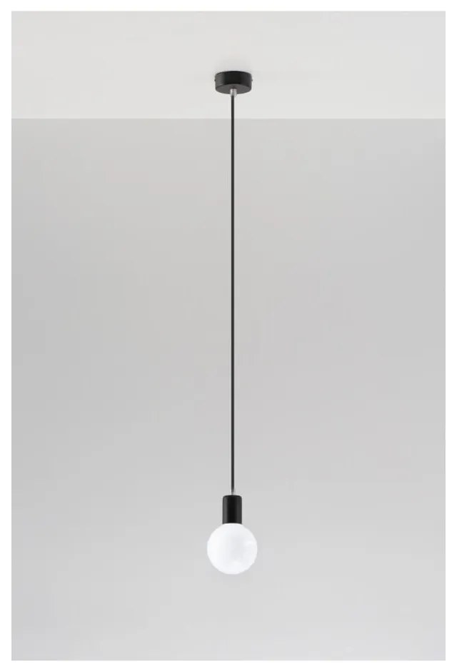 Čierne stropné svietidlo Sollux Bombilla
