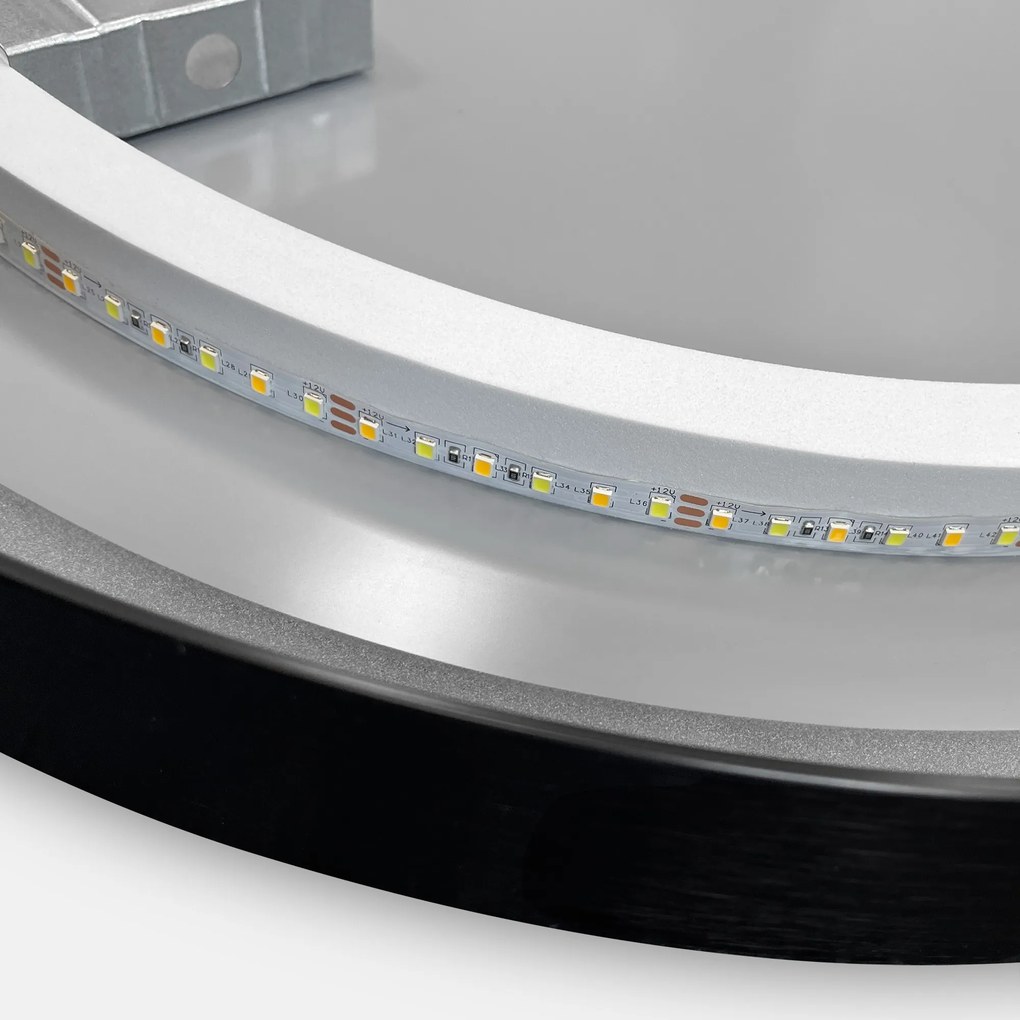 Okrúhle dotykové zrkadlo s LED osvetlením MMJ 50 cm čierne