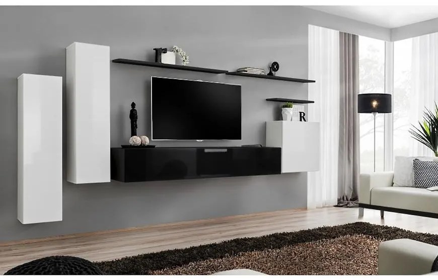 Obývacia stena Switch I Biely/Čierna