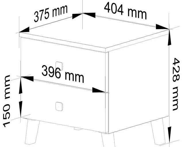 Nočný stolík MOBI K-02 biely / čierny