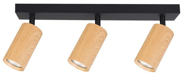 Brilagi - Bodové svietidlo SELE 3xGU10/30W/230V čierna/dekor duba