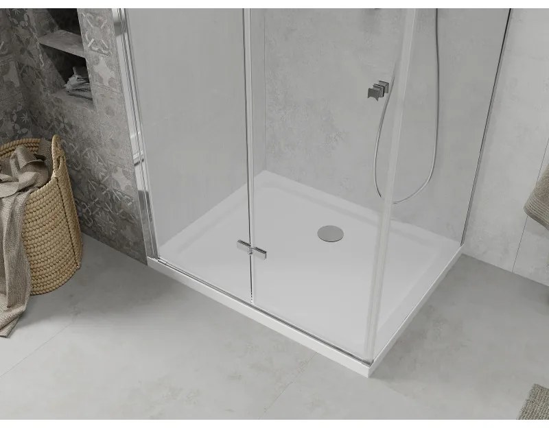 Mexen Lima sprchovací kút 90x80cm, 6mm sklo, chrómový profil - číre sklo + Slim sprchová vanička - 856-090-080-00-00-4010