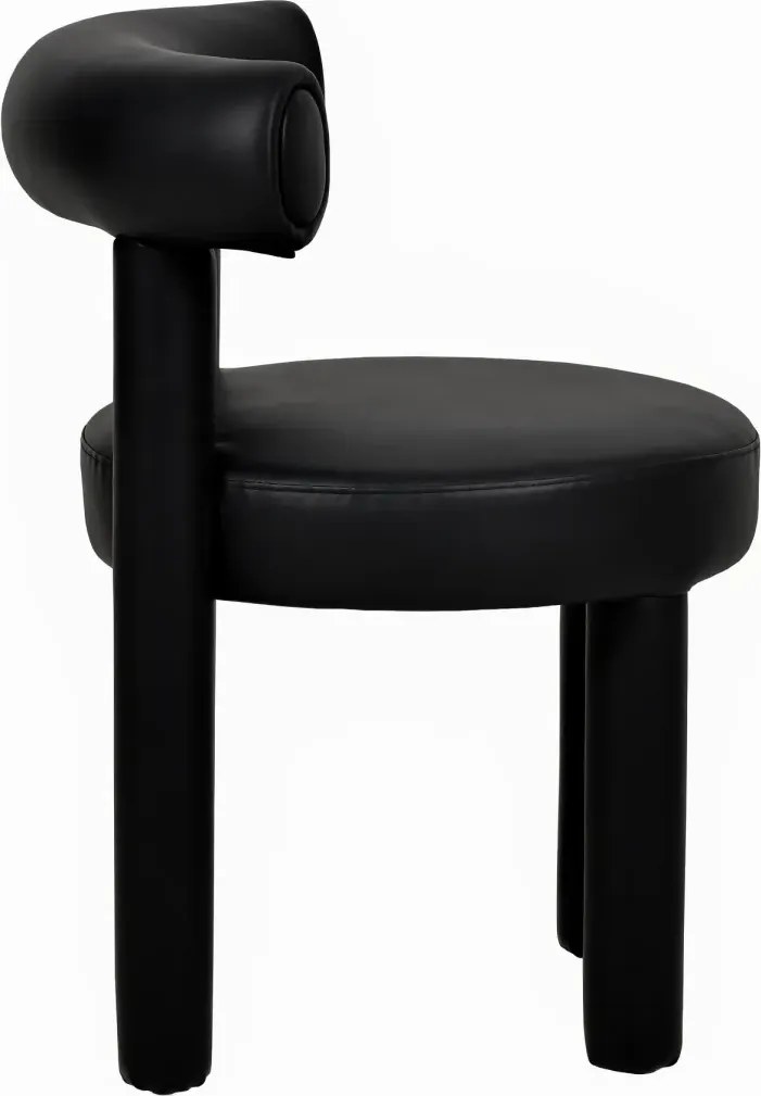 Designová jídelní židle Leith umělá kůže černá
