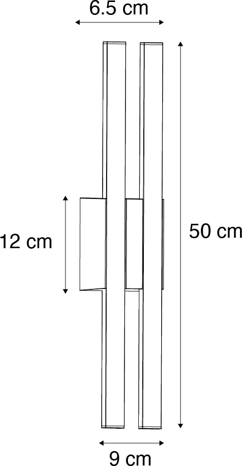 Moderné vonkajšie nástenné svietidlo čierne vrátane LED 2-svetlo IP54 - Jamal