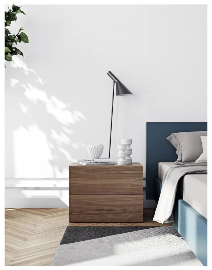 Hnedý nočný stolík s 2 zásuvkami TemaHome Aurora