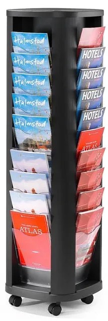 Stojan na prospekty/časopisy PRESENT, rotačný, 40x A4, čierny