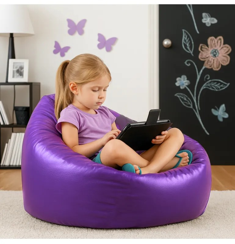 Sedací vak malá guľa fialová EMI