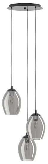 Eglo 39565 - Luster na lanku ESTANYS 3xE27/60W/230V dymová