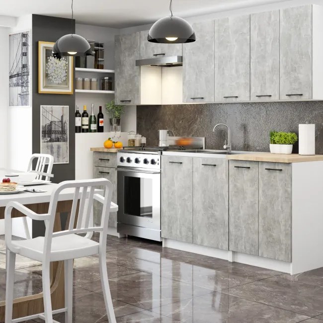 Horná kuchynská skrinka OLIWIA W60 H720 biela / betón