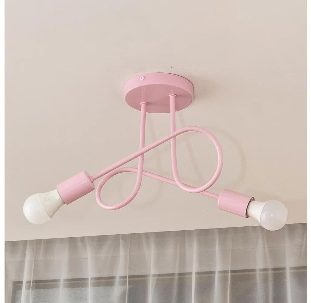 Prisadený luster OXFORD 2xE27/15W/230V ružový