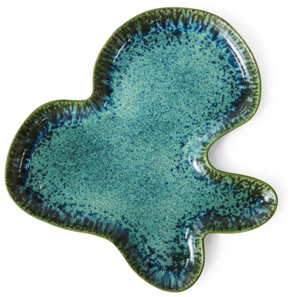 HK living Kameninový tanier Shell Teal