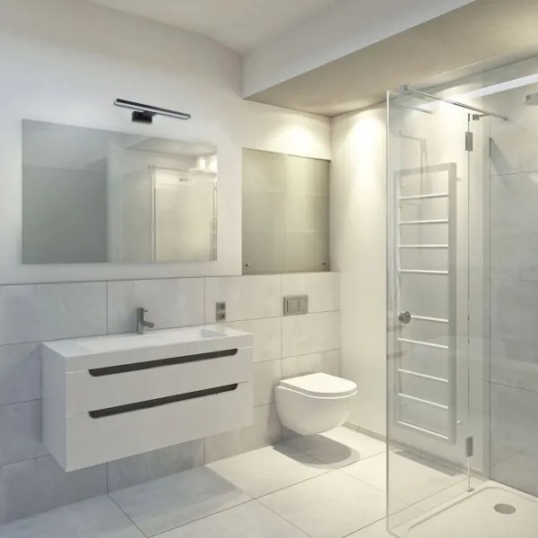 LED Kúpeľňové nástenné svietidlo SHINE LED/7W/230V 30 cm IP44 čierna