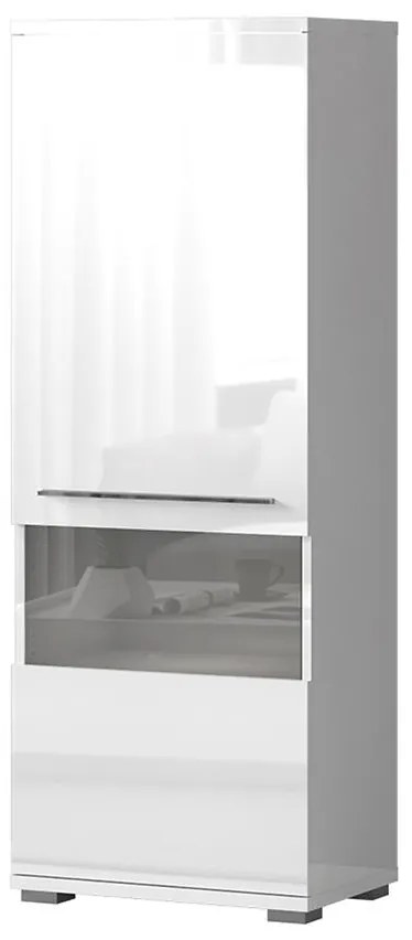 Vitrína Piano V60V-1KS/PN-70/KA/70 lakované crystal white