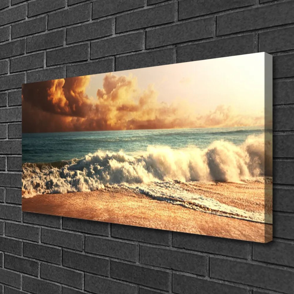 Obraz Canvas Oceán pláž vlny krajina 125x50 cm