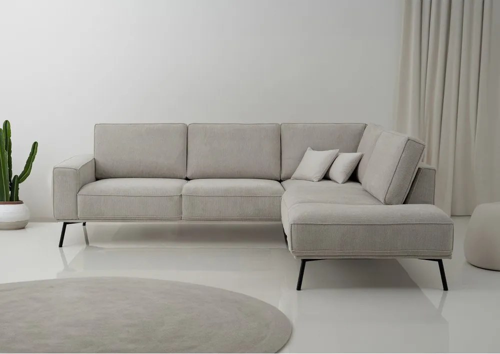 Sivobéžová ženilková rohová pohovka (pravý roh/do L) Amsterdam – Scandic