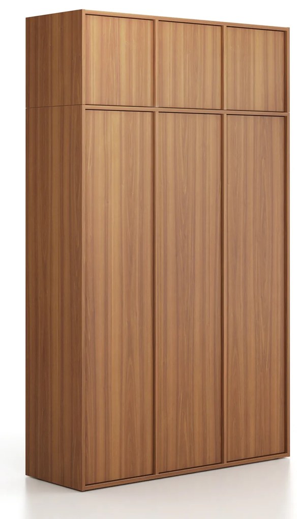 Nadstavba pre skrine FRAME, 3x dvere, 1299 x 450 x 427 mm, zámok PUSH-lock, orech