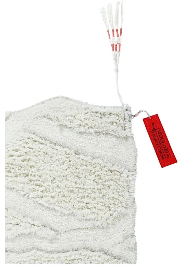 Biely prateľný ručne tkaný vlnený behúň 70x200 cm Enkang Ivory – Lorena Canals