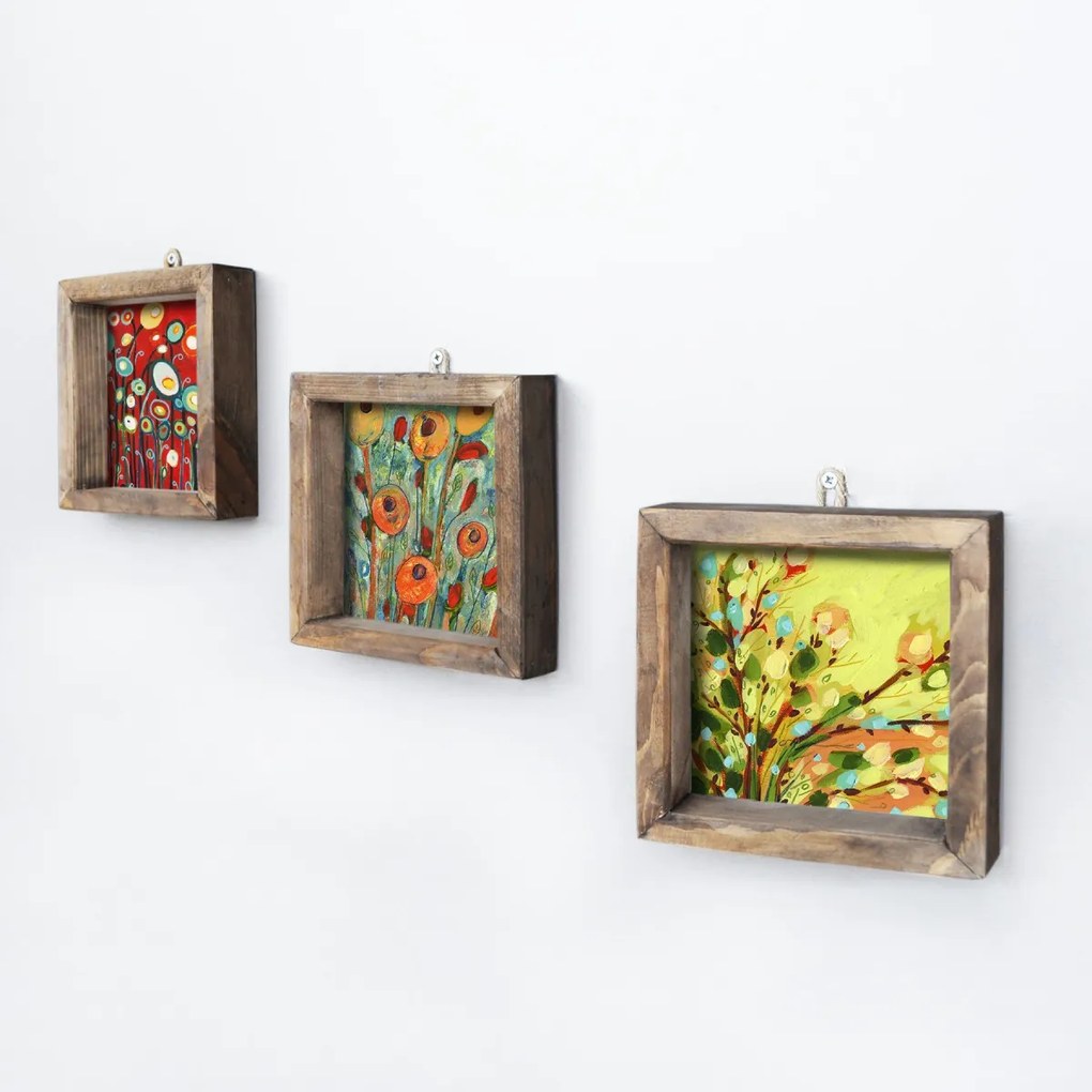 Sada obrazov Kvety 15x15 cm 3 ks