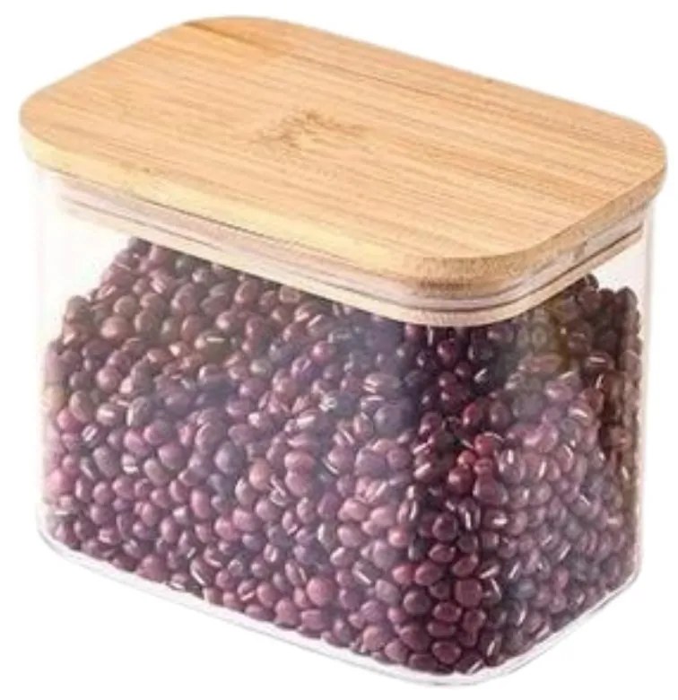 Arte Regal Sklenená dóza obdĺžniková s bambusovým vekom, 0,8l VIVO