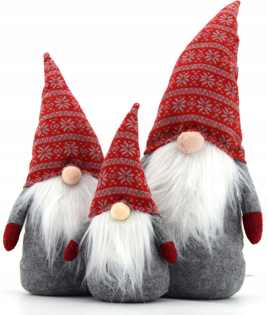 Tutumi Tutumi, vianočný trpaslík 40cm YX019, šedá-červená, CHR-00639