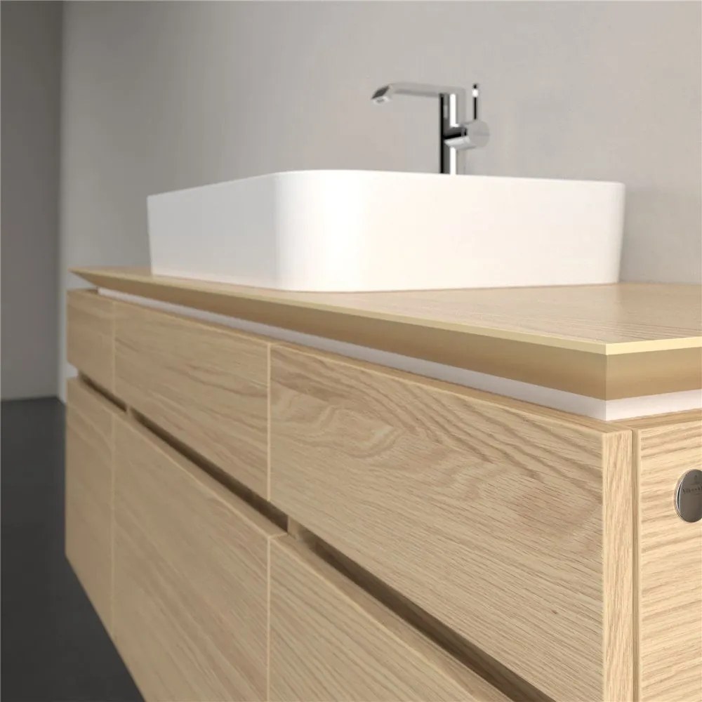 VILLEROY &amp; BOCH Legato závesná skrinka pod umývadlo na dosku (umývadlo v strede), 5 zásuviek, 1400 x 500 x 550 mm, Nordic Oak, B76000VJ