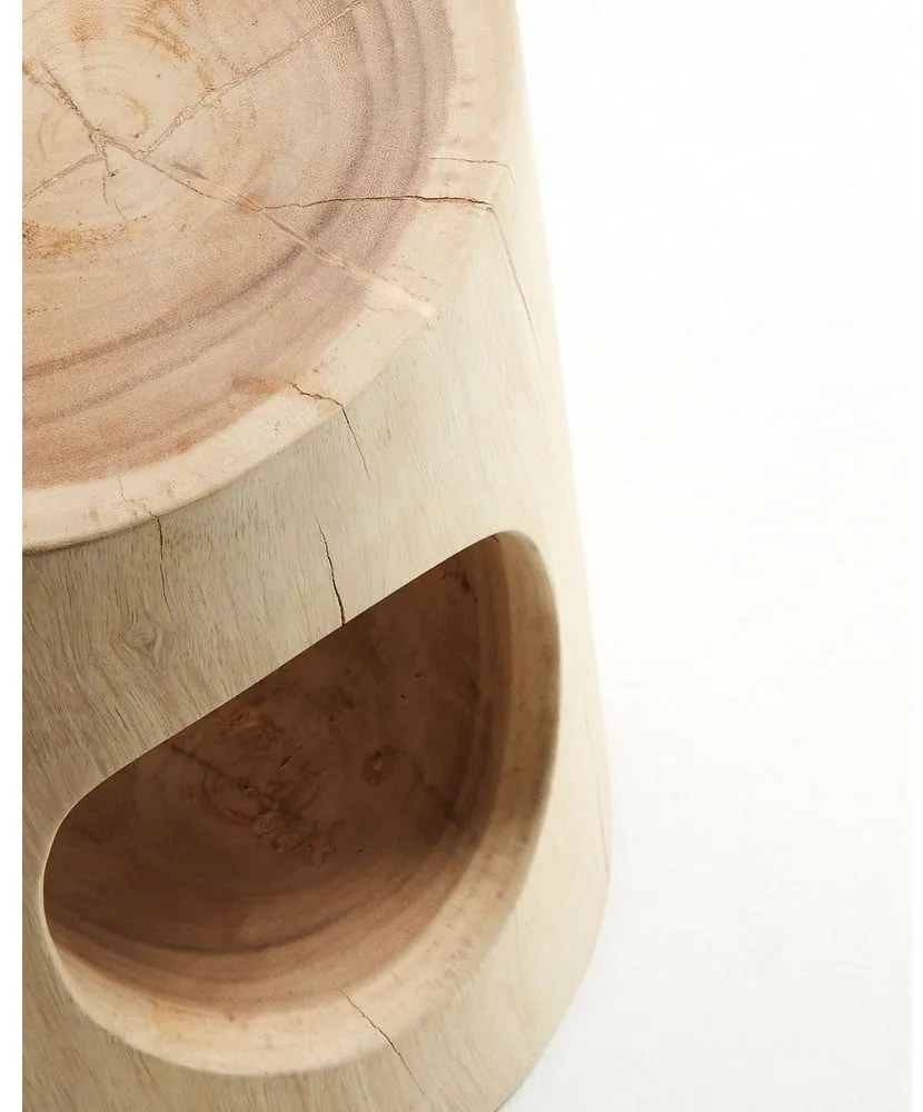 Okrúhly odkladací stolík z masívu munggur ø 30 cm Halker – Kave Home