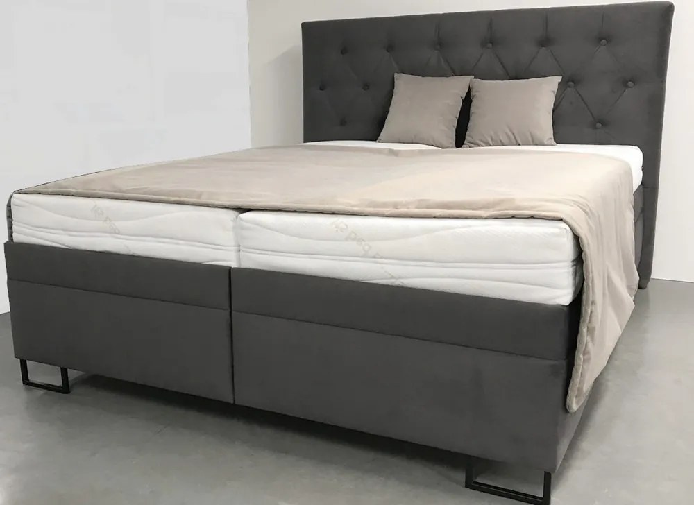 Posteľ Amy 180x200 cm, tmavo šedá látka