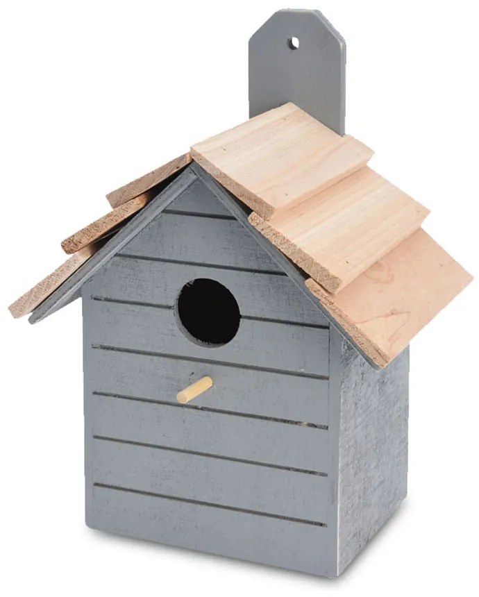 Vtáčia búdka Stripe, 22x16x121 cm, drevo, sivá