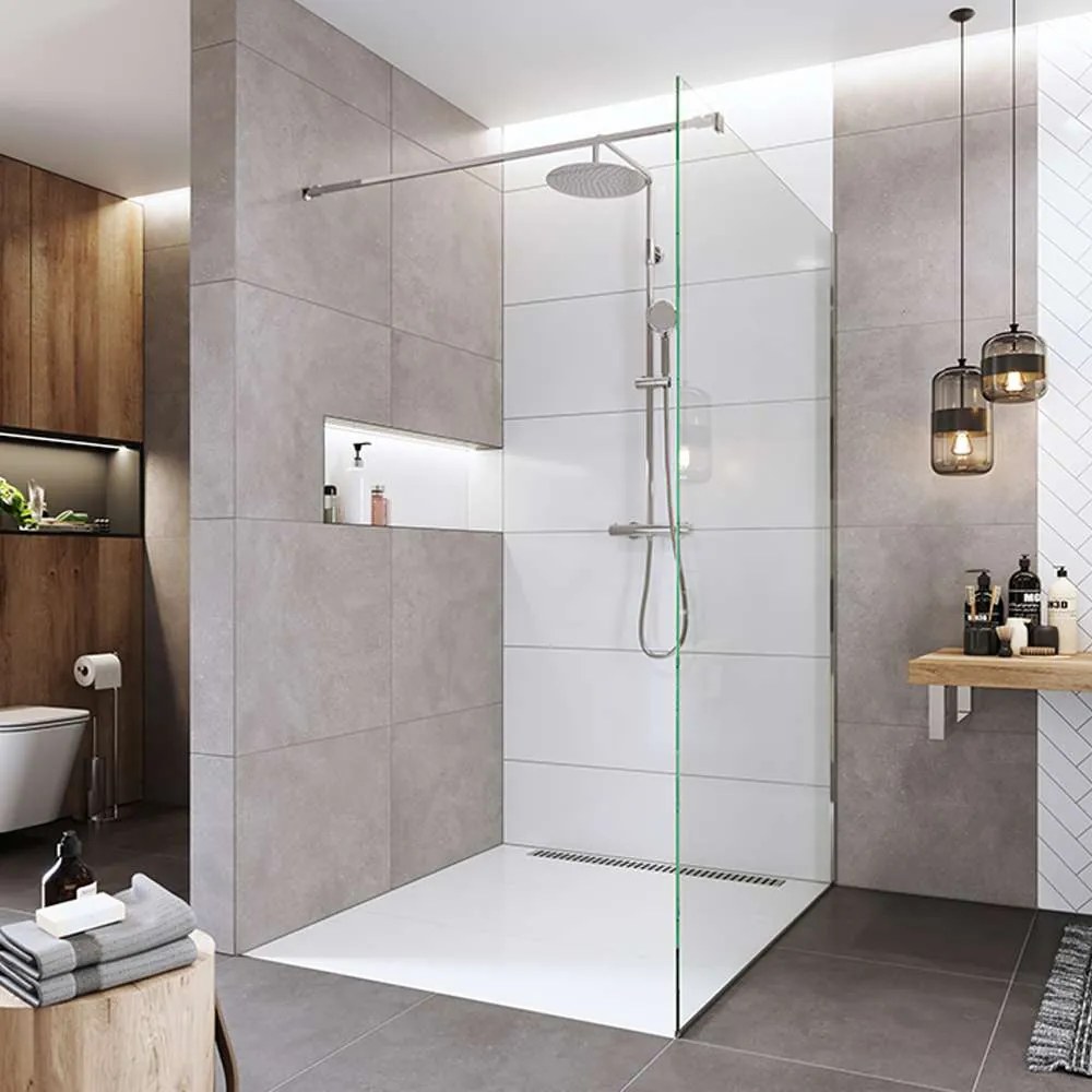 Mereo Mereo, Sprchová stena WALK IN, Novea, chróm ALU, sklo Číre, MER-CK10607H