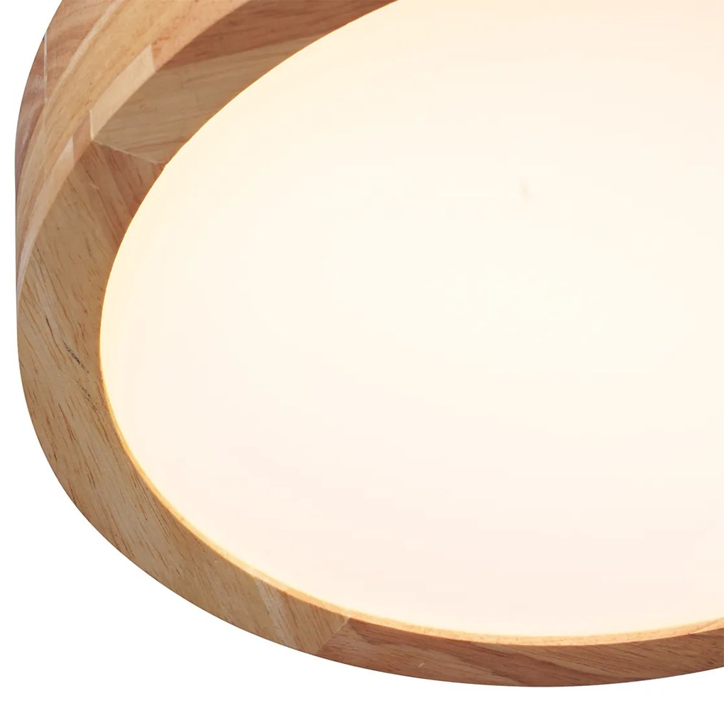 Škandinávske stropné svietidlo drevo 30cm vrátane LED stmievateľné - Pecker