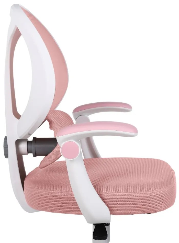 Detská otočná stolička Neoseat JUNI 009 s podnožou — látka, ružová