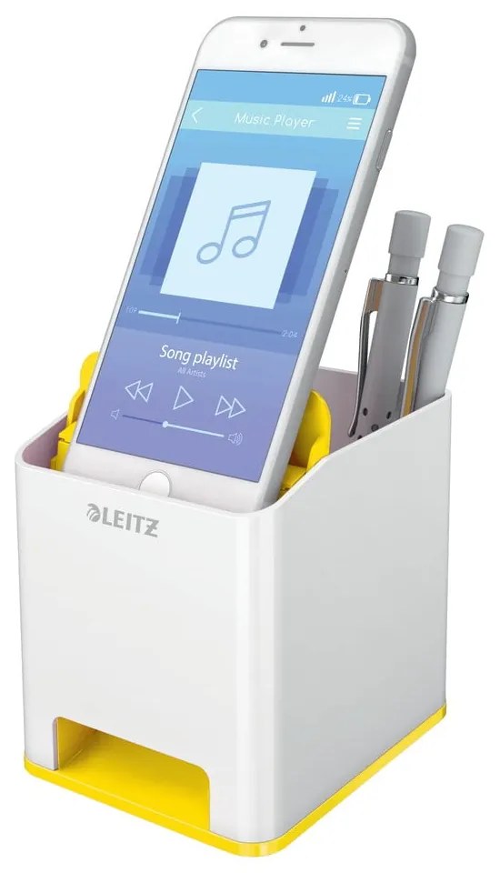 Bielo-žltý stojan na ceruzky Leitz WOW