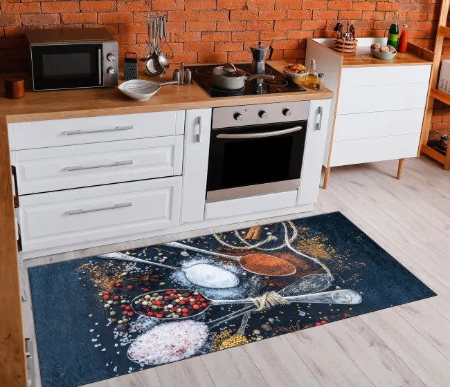 Protišmykový koberec / behúň ANDRE 9002 modrý / terakota