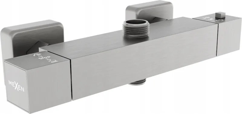 Mexen CUBE termostatická batéria s horným pripojením, grafitová, 77250-66
