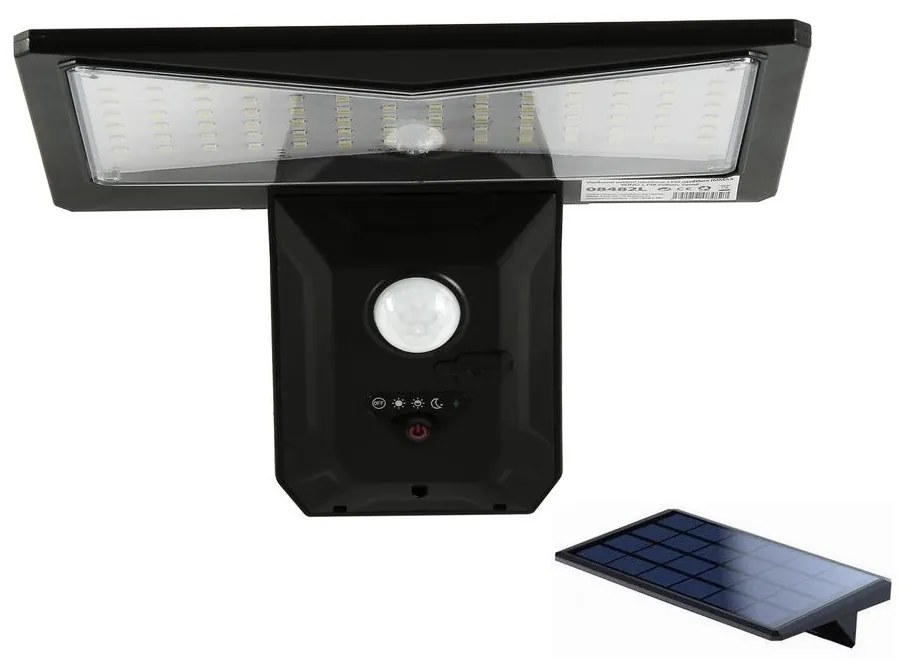 Immax Immax 08482L-LED Solárne nástenné svietidlo so senzorom LED/2,6W/5,5V IP65 čierna IM1109