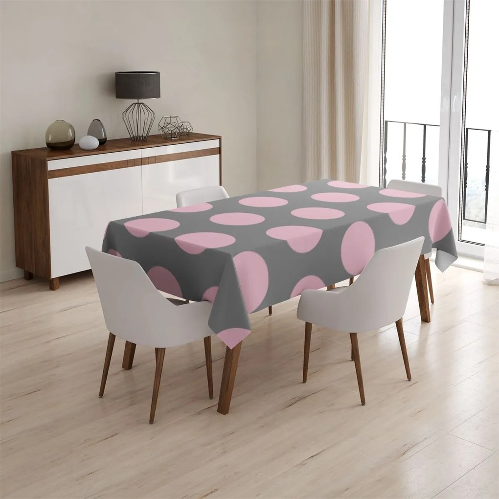Sablio Obrus Veľké ružové bodky - 90x90 cm