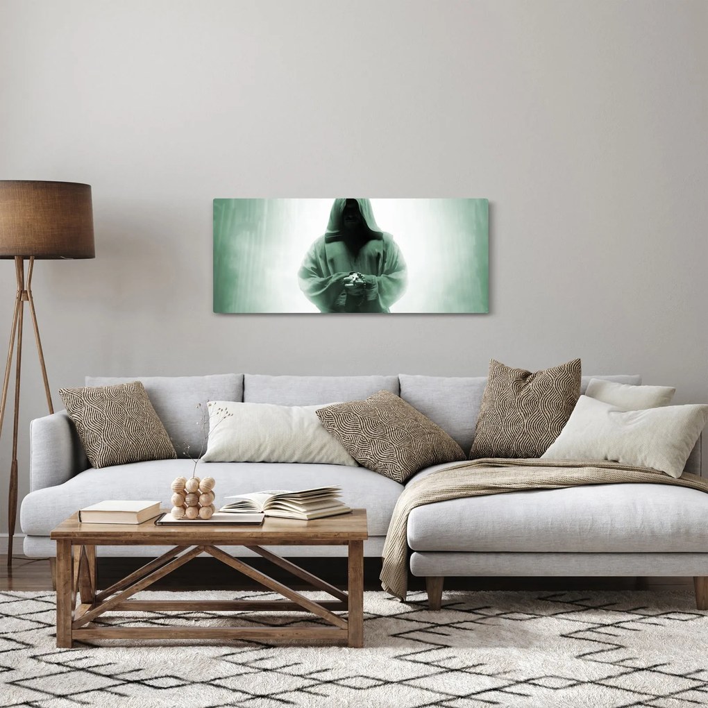 Obraz - Mních v tme (120x50 cm)