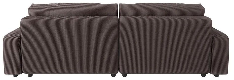 Hnedá menčestrová rozkladacia rohová pohovka (variabilná) Sara – Ropez