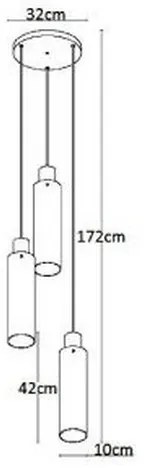 Lucide 74404/13/65 - Luster na lanku ORLANDO 3xE27/40W/230V