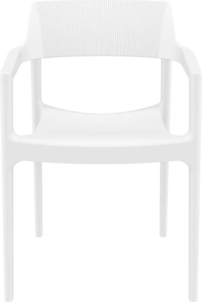 TULUM záhradná stolička s podrúčkami white/olive green