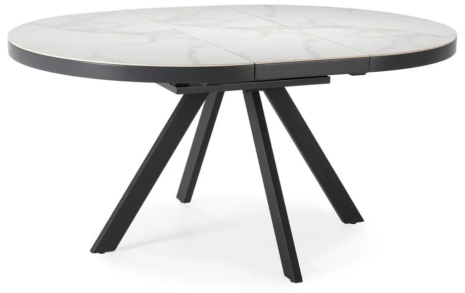 Okrúhly rozkladací jedálenský stôl s prídavnou doskou s keramickou doskou ø 120 cm Bela – Marckeric