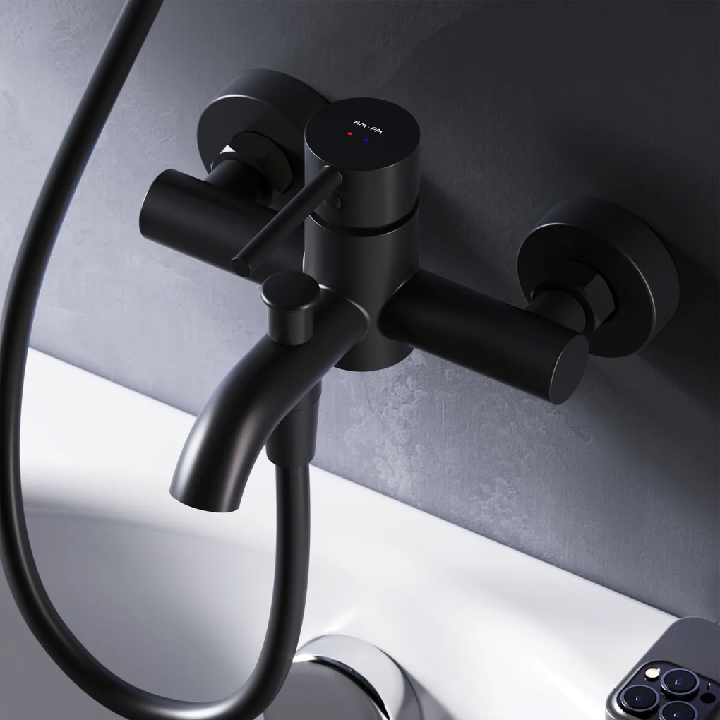 Vaňová a sprchová batéria AM.PM Spike FPA10022 jednopáková, čierna