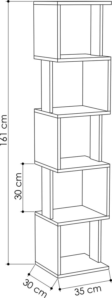Knižnica Houseland Piri biela/mocha