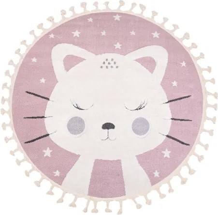 Koberec SKANDI KIDS A1096A ružový / krémový kruh