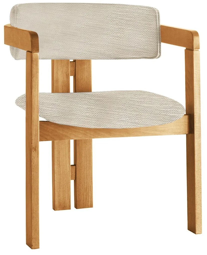 Jedálenská stolička CO z masívu svetlá béžová/dub
