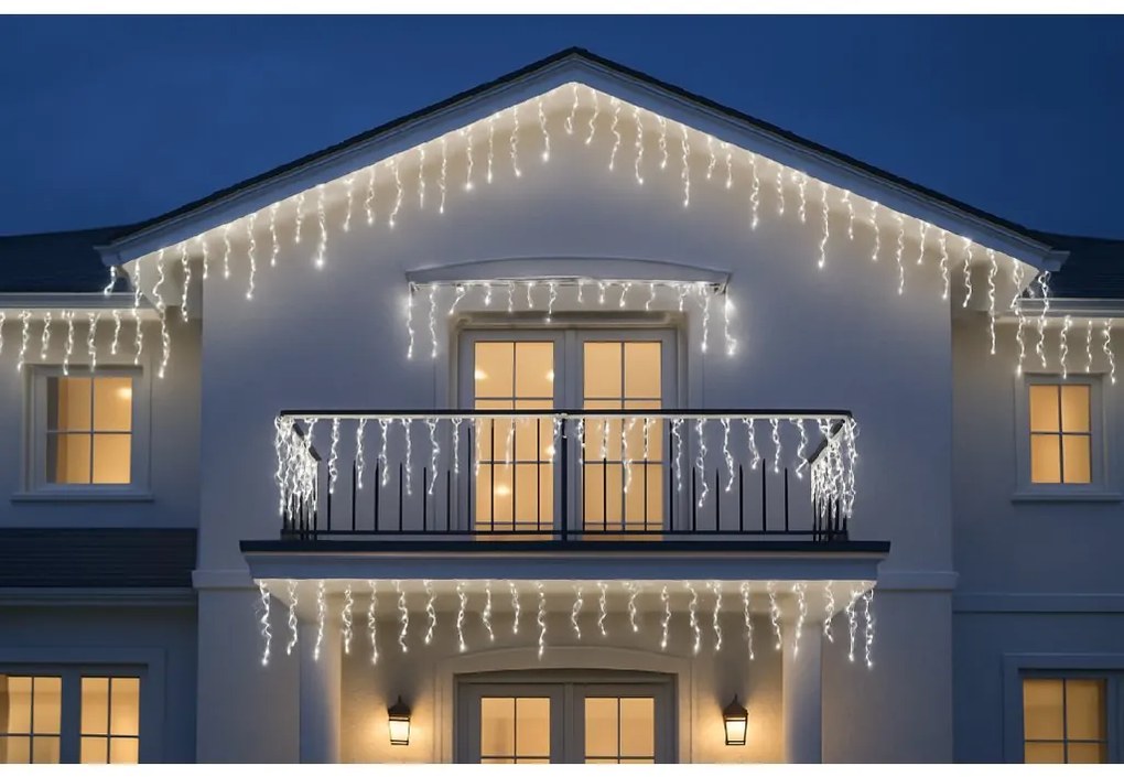 Vianočné svetielka LED záclona FLASH studená biela 500 LED