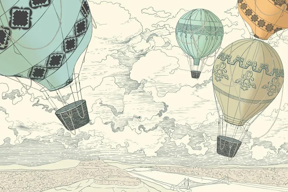 Samolepiaca tapeta jedinečný let balónom