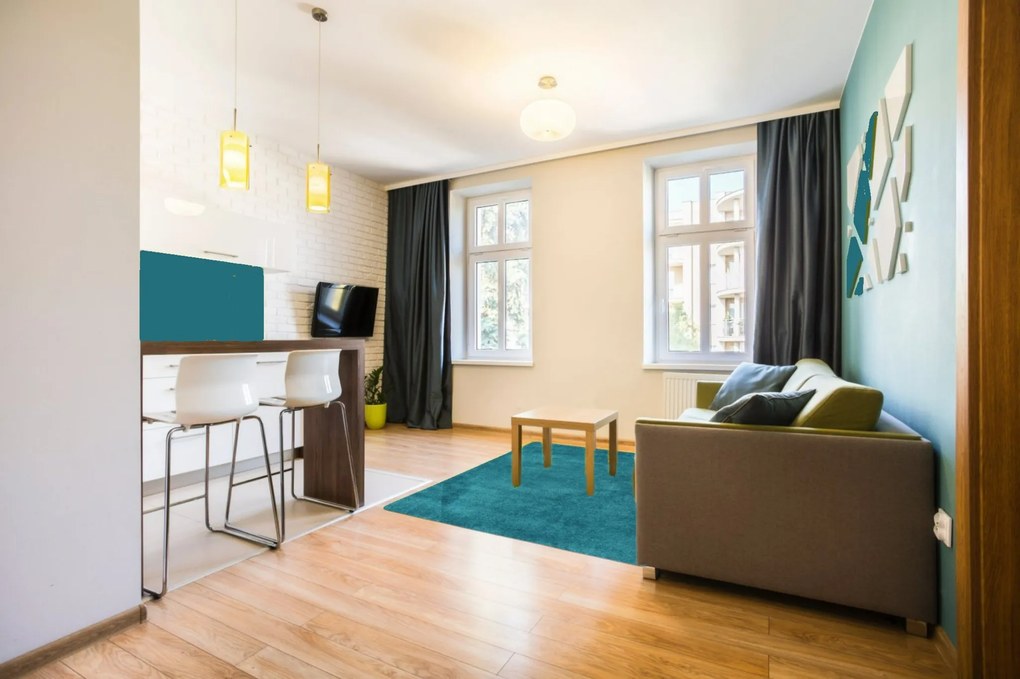 B-line, Kusový koberec Spring turquise, 120x170, modrá, obývacia izba