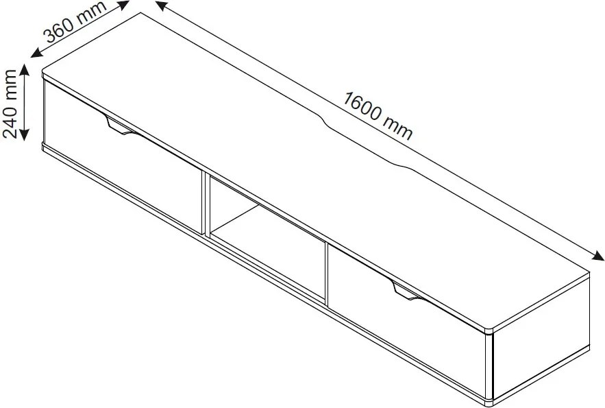 Závesný TV stolík Avola, béžová kašmír/dub cremona